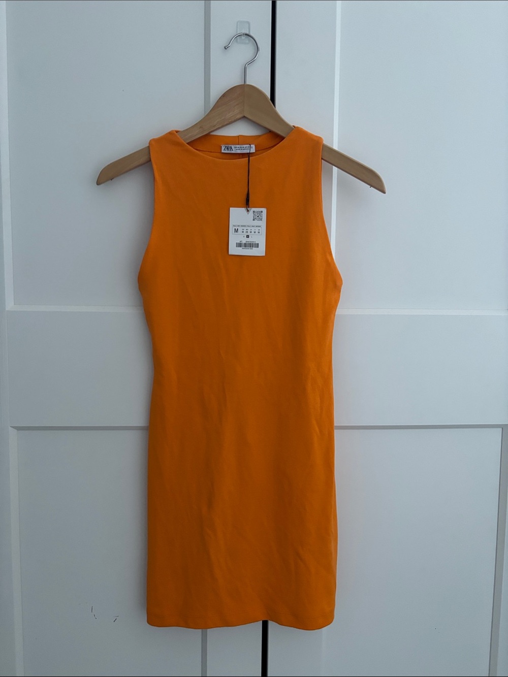 New Zara Orange fitted mini dressSleeveless Bodycon Dress - Picture 5 of 6